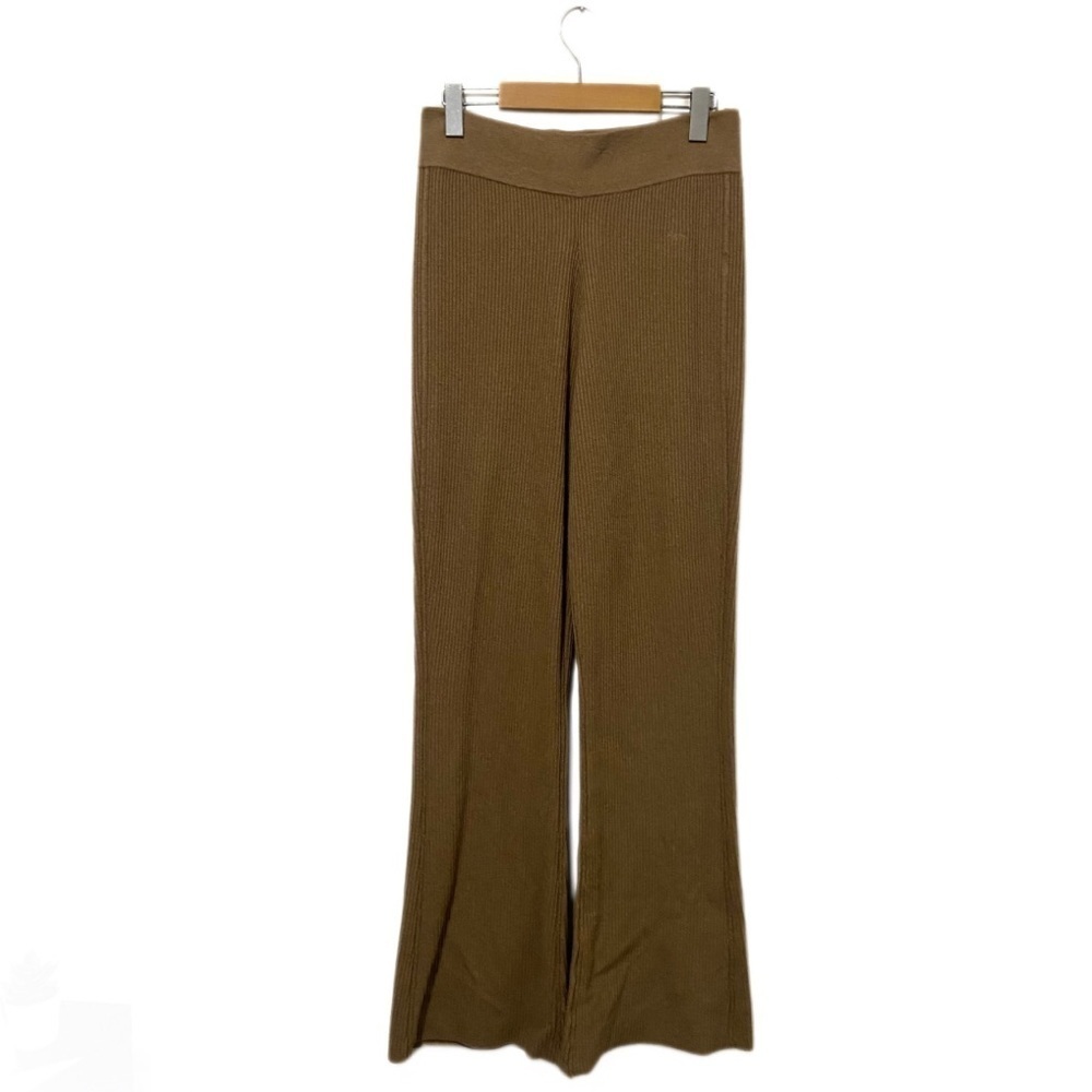 Frame Brown/Tan Ribbed High-Rise Stretchy Wide Leg Pants Size Medium